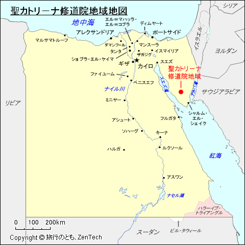 聖カトリ－ナ修道院地域地図