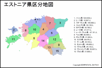 エストニア県区分地図