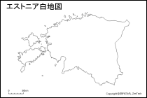 エストニア白地図