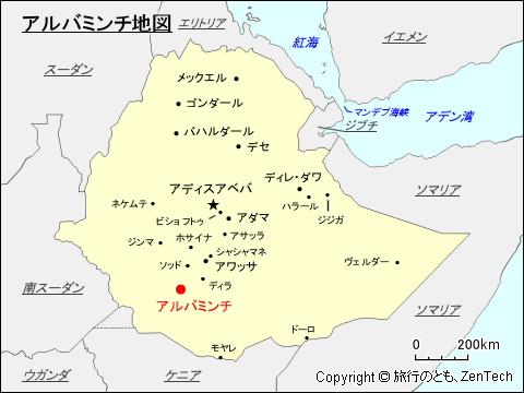 アルバミンチ地図