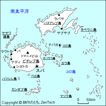 ビチレブ島と周辺地図