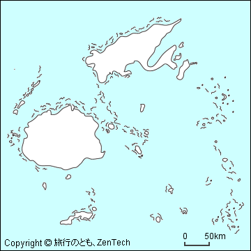 フィジー・ビチレブ島周辺白地図