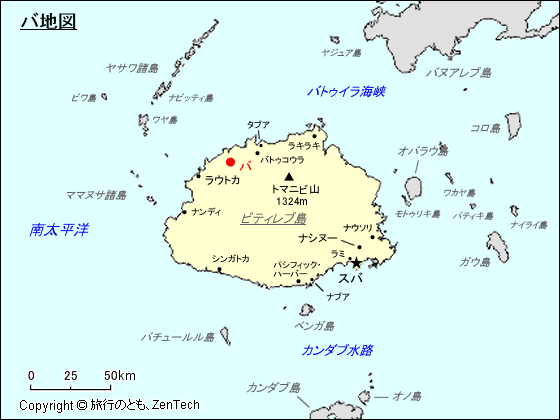 ビティレブ島バ地図