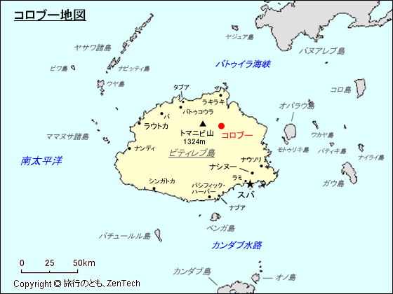 ビティレブ島コロブー地図