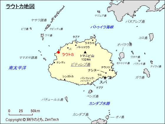 ビティレブ島ラウトカ地図