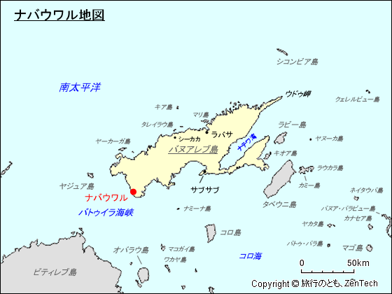 バヌアレブ島ナバウワル地図