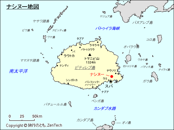 ビティレブ島ナシヌー地図