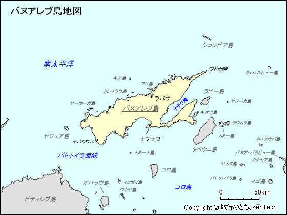 バヌアレブ島地図