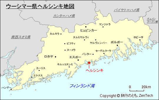 ウーシマー県ヘルシンキ地図