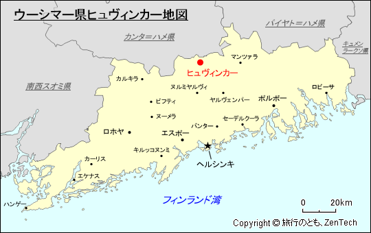 ウーシマー県ヒュヴィンカー地図