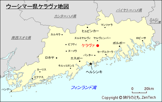 ウーシマー県ケラヴァ地図