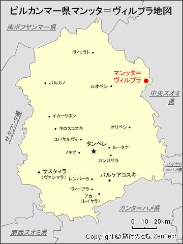 ピルカンマー県マンッタ＝ヴィルプラ地図
