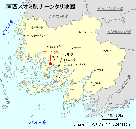 南西スオミ県ナーンタリ地図