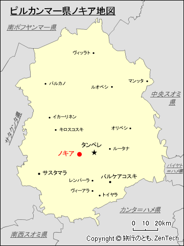 ピルカンマー県ノキア地図