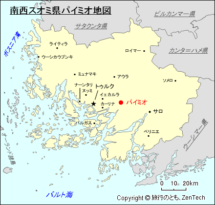 南西スオミ県パイミオ地図