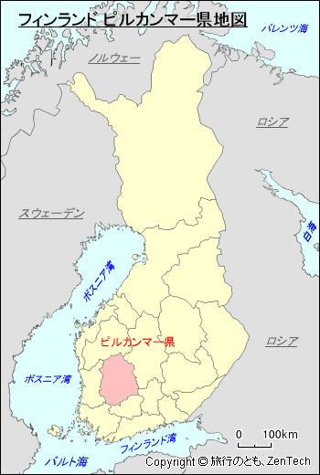 フィンランド ピルカンマー県地図