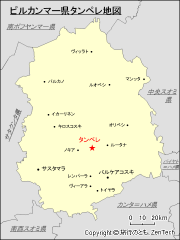 ピルカンマー県タンペレ地図