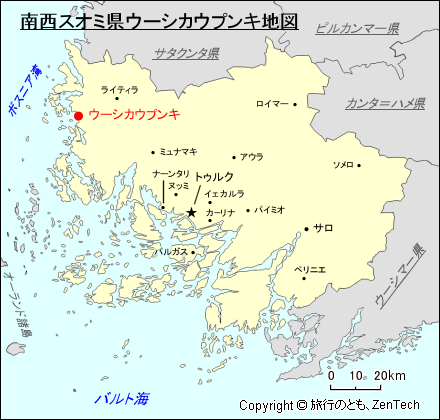 南西スオミ県ウーシカウプンキ地図