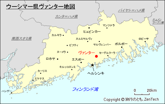 ウーシマー県ヴァンター地図