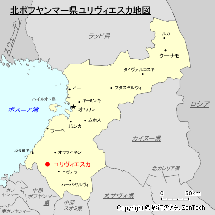 北ポフヤンマー県ユリヴィエスカ地図