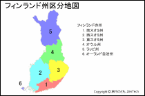 フィンランド州区分地図