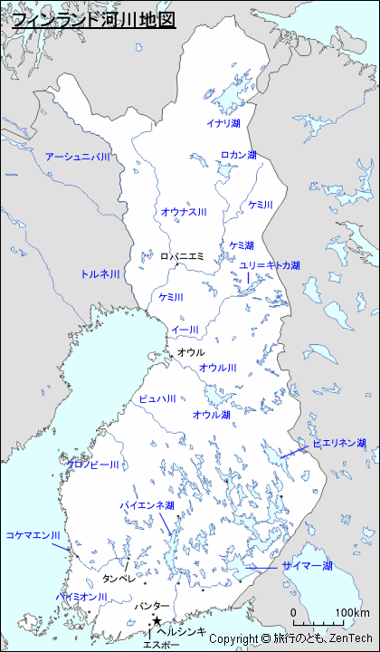 フィンランド河川地図 旅行のとも Zentech