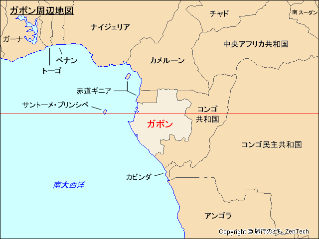 ガボン共和国周辺地図