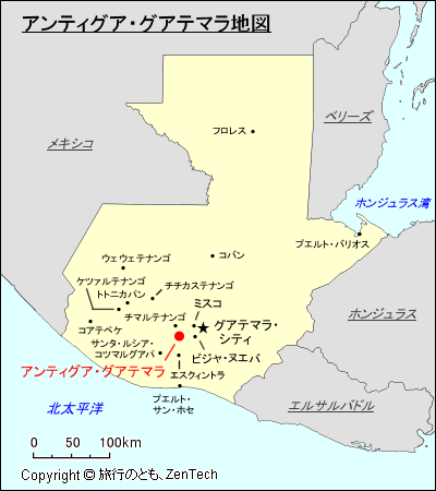 アンティグア・グアテマラ地図