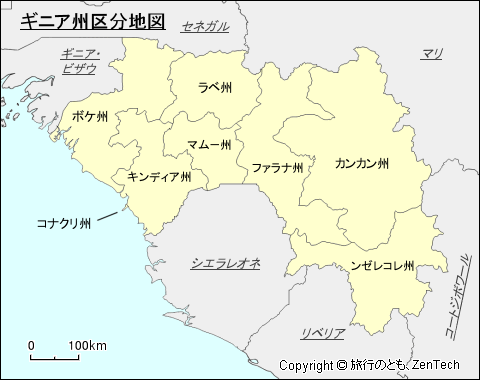 ギニア州区分地図