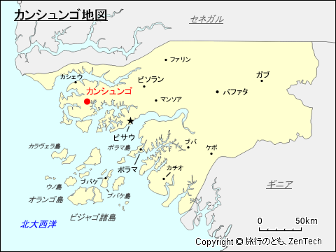 カンシュンゴ地図