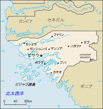 ギニアビサウ地図 ギニアビサウ地図