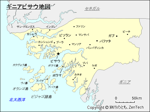 ギニアビサウ地図