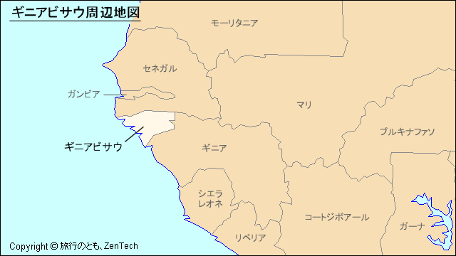 ギニアビサウ周辺地図