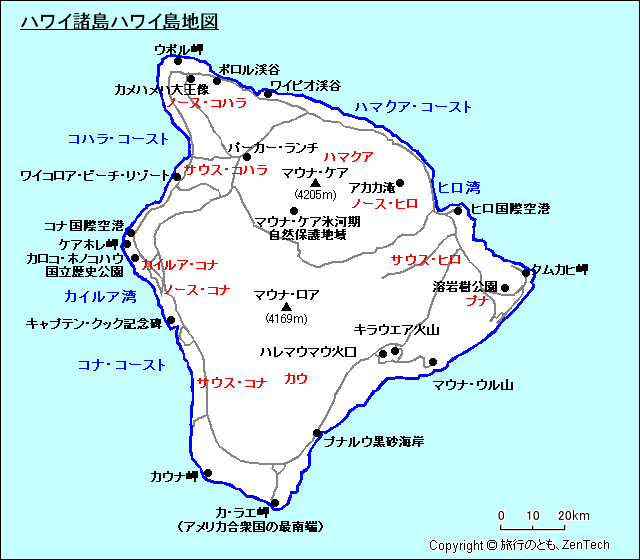 ハワイ島地図