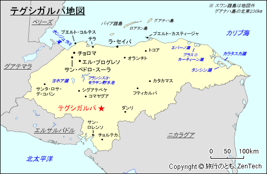 テグシガルパ地図