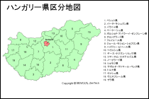 ハンガリー県区分地図