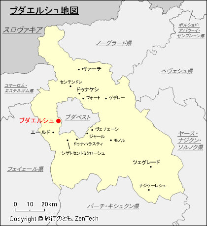 ペシュト県ブダエルシュ地図