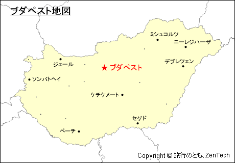 ハンガリーにおけるブダペスト地図