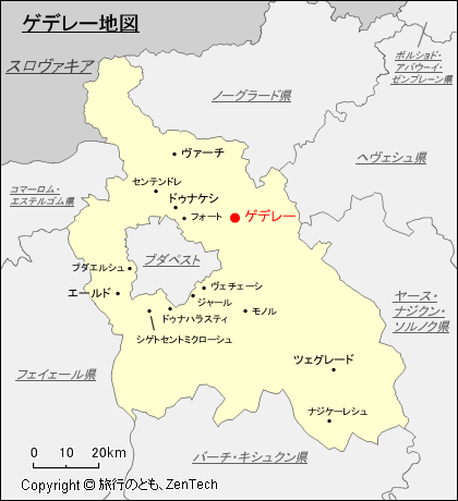 ペシュト県ゲデレー地図