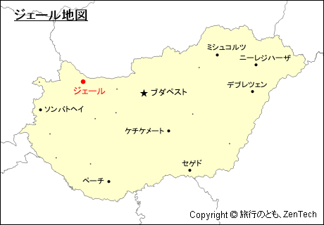 ハンガリーにおけるジェール地図