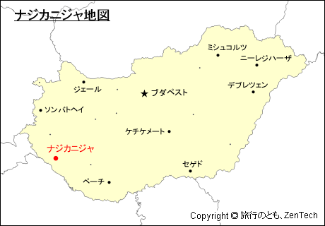 ハンガリーにおけるナジカニジャ地図