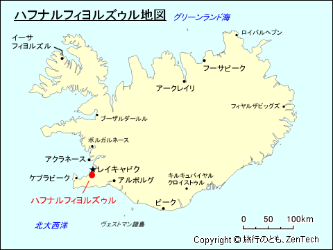 ハフナルフィヨルズゥル地図