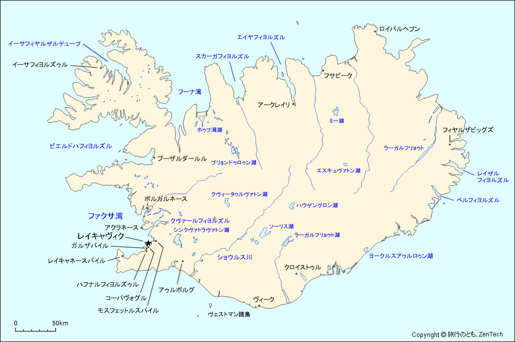 アイスランド地図