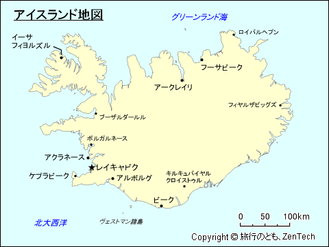 アイスランド地図