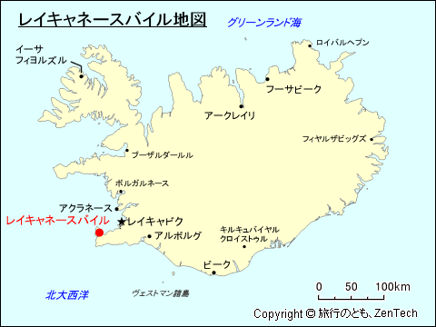 レイキャネースバイル地図