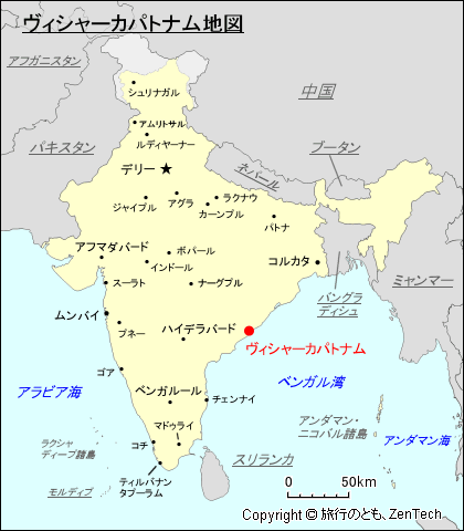 ヴィシャーカパトナム地図