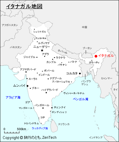 イタナガル地図