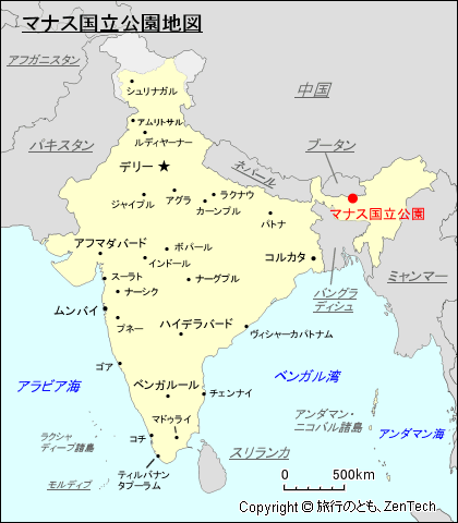 マナス国立公園地図