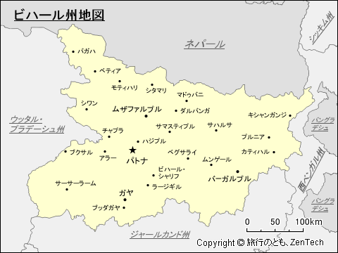ビハール州地図