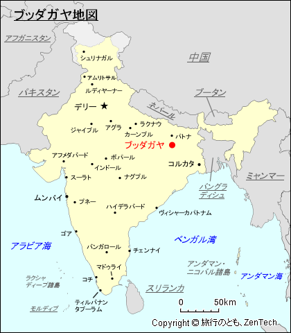 インド ブッダガヤ地図